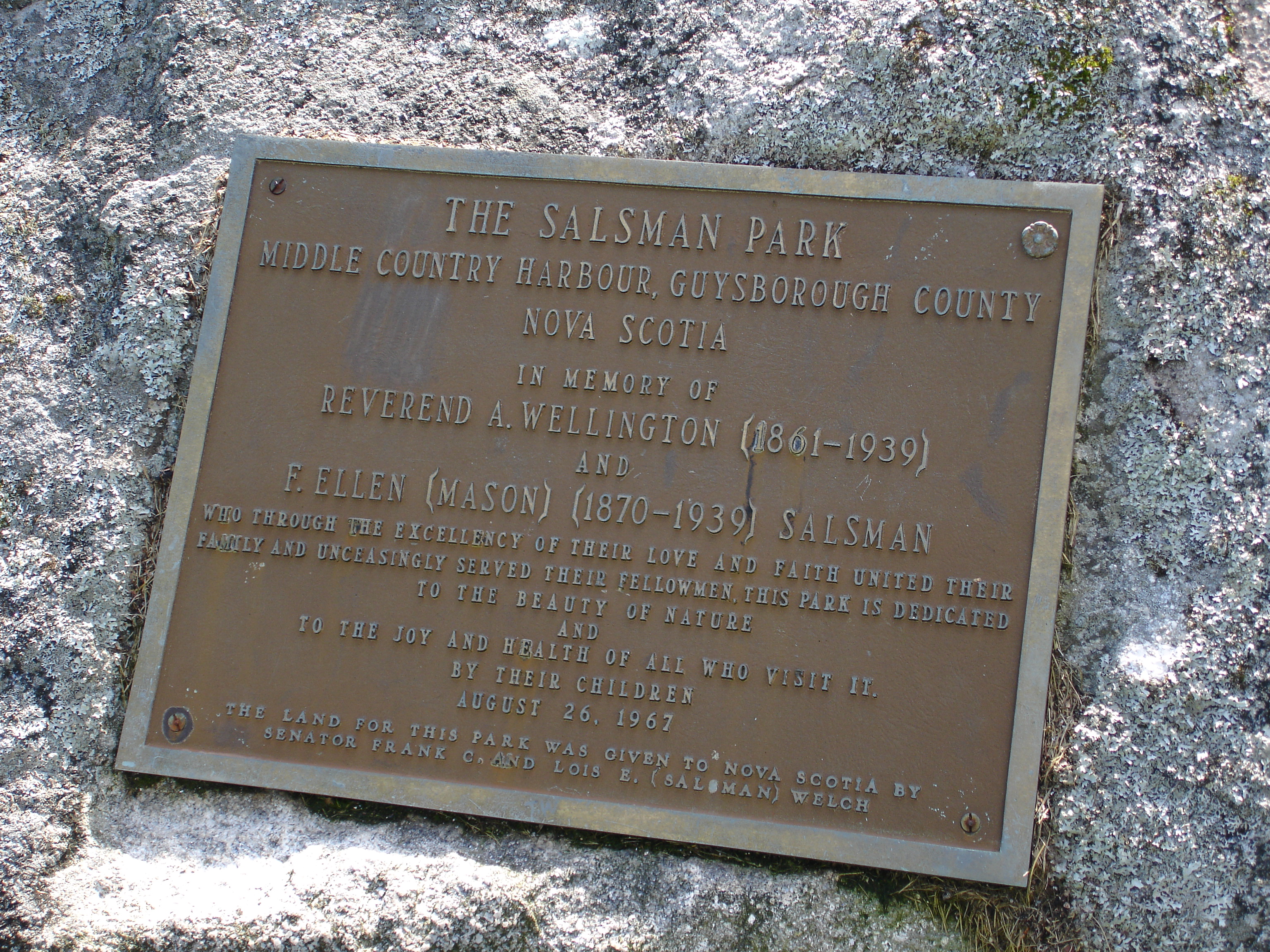 interpretive plaque at Salsman