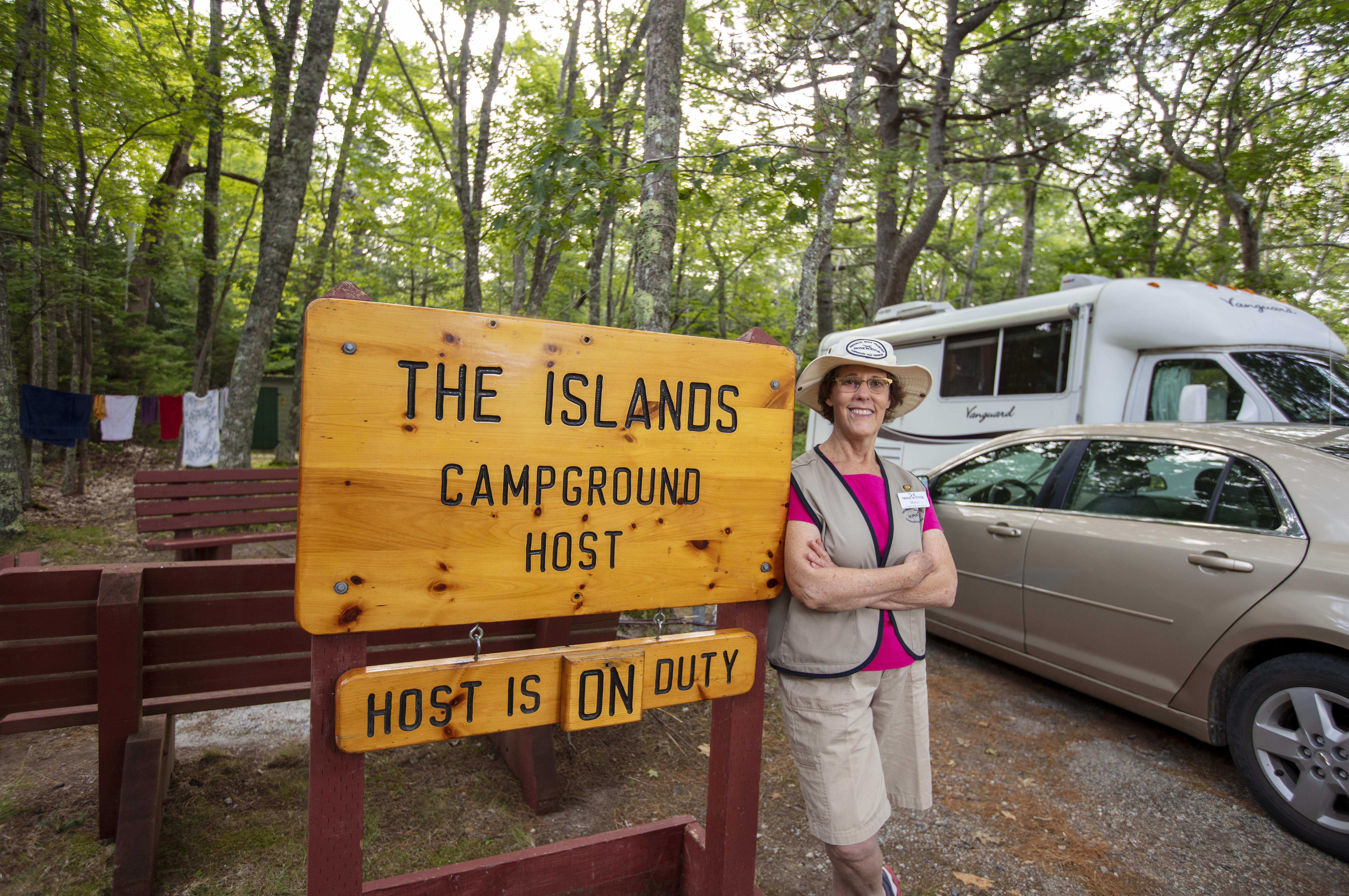 Campground Host Sign and volunteer